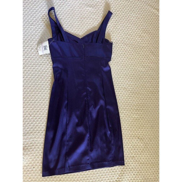 Donna Morgan Mini Dress Satin Strappy Cocktail Club Y2K | Purple | Womens Size 6 - Picture 6 of 11